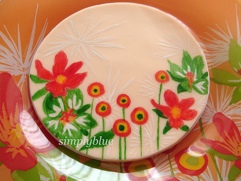 spring painted cake