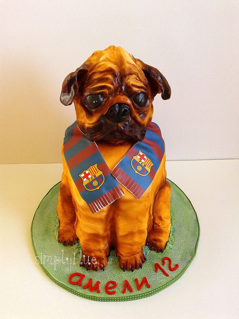 pug dog cake