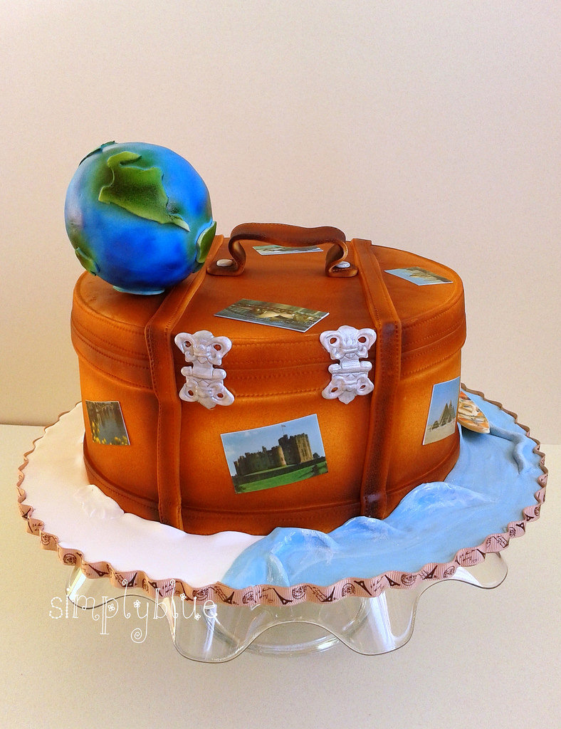 suitcase travels cake