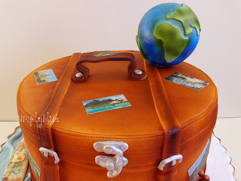 suitcase travels cake