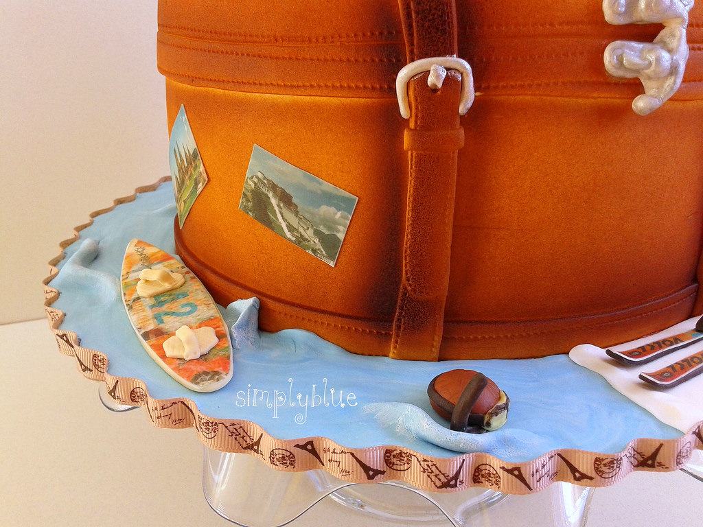 suitcase travels cake
