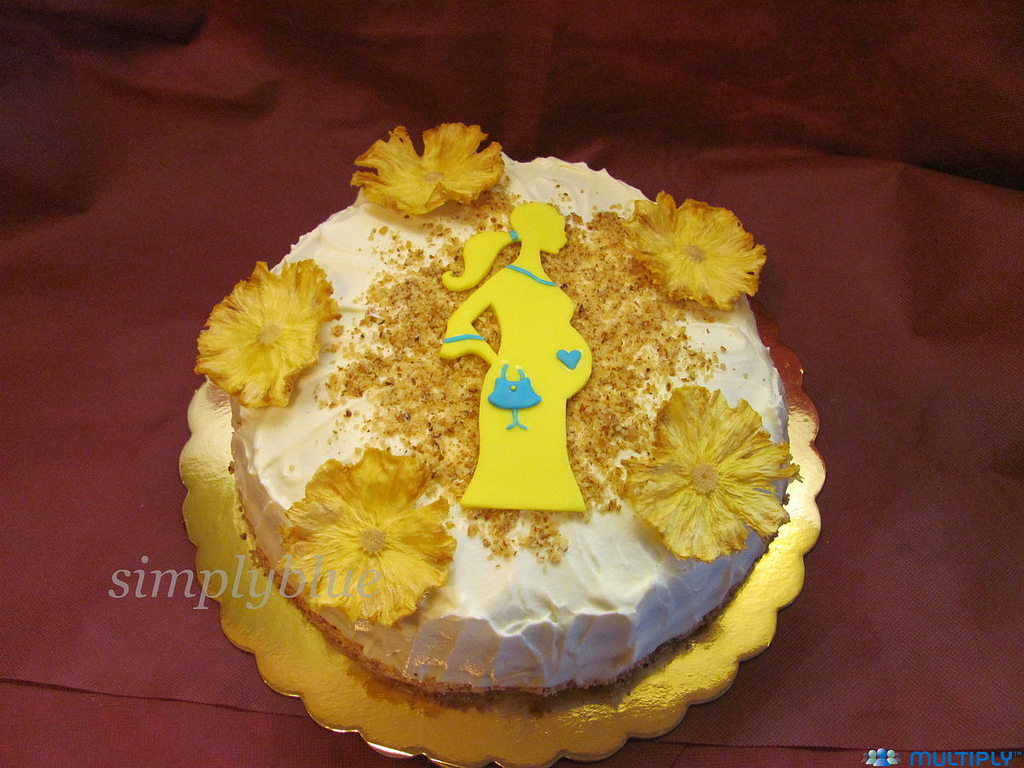 tropical cake with pineapple flower