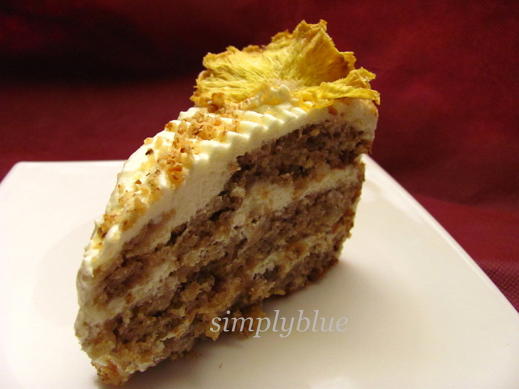 tropical cake with pineapple flower